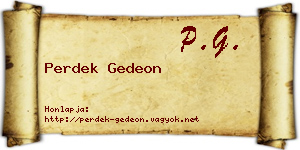 Perdek Gedeon névjegykártya